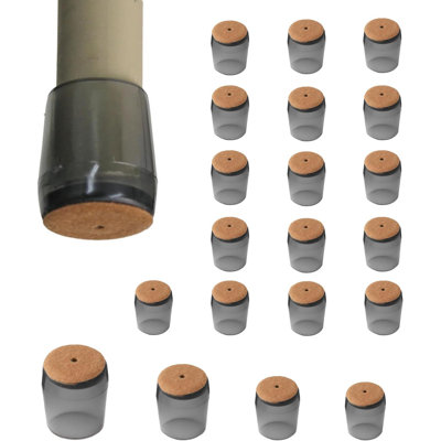Chair Surfer Chair Leg Caps Floor Protectors (Pipe Tint/16 Set, XXS 9.5-10.5mm) - Double Felt for Easy Hardwood Floor Protection - No Noise, No Dust, Stronger Grip