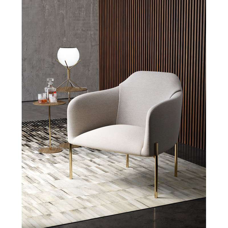 Tiemann 31" Wide Woven Fabric Armchair, Birch Fabric