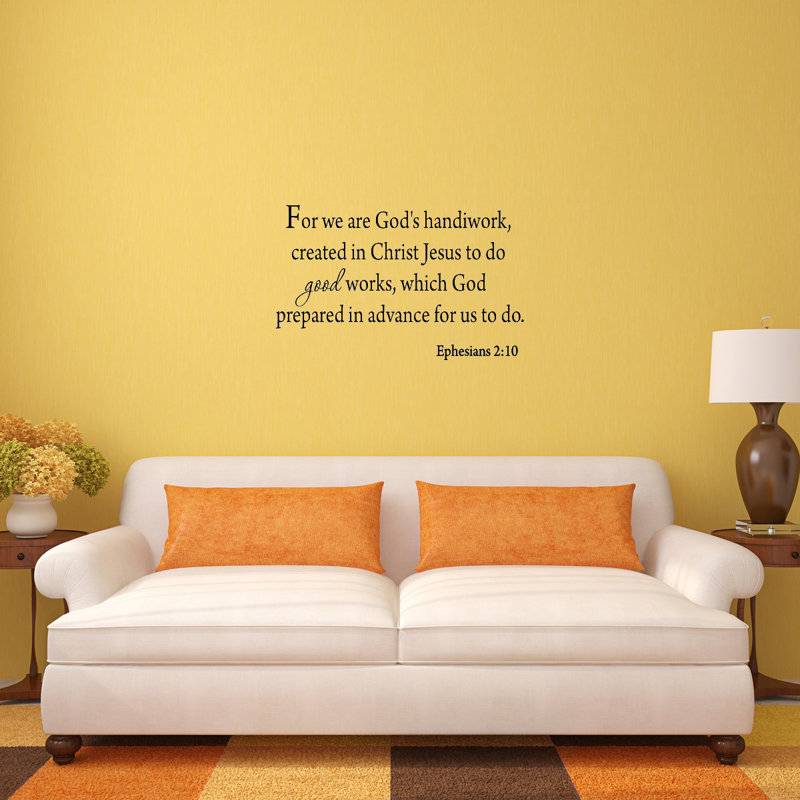 Décalcomanie murale "pour les handiworks de dieu, créée en christ jesus to do good workss" Colindas, 14,5 x 22