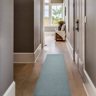 Ebern Designs Mori 2 ft. x 8 ft. Area Rug Sea Foam