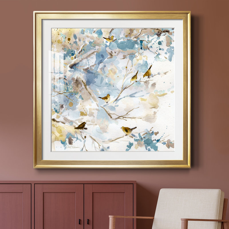 Topaz Spring I - peinture encadrée, H 30,5 po x l 30,5 po x P 1,5 po, Doré