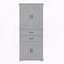 Grande armoire de rangement 72,5 pouces avec 2 tiroirs et tablettes de porte - Gris-189635596