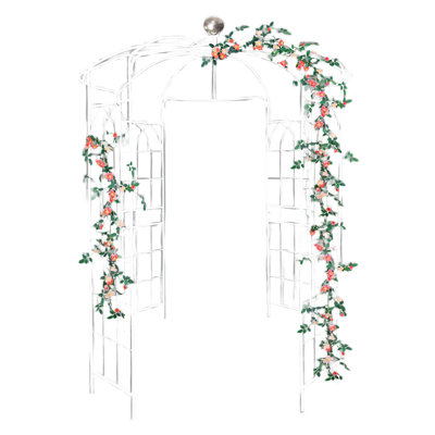 81.3'' W x 19.7'' D Iron Arbor in White