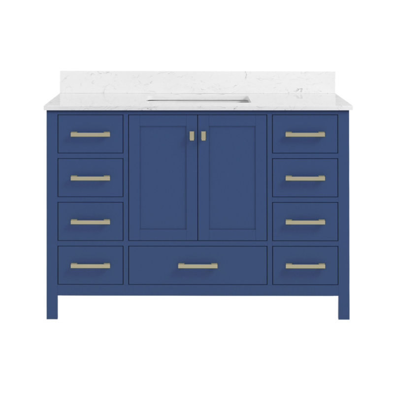 Meuble-lavabo autoportant 48 po avec comptoir 48 po, Bleu, 48"