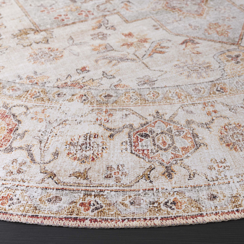 Shealin Machine Washable Performance Oriental Rug, Round 6'