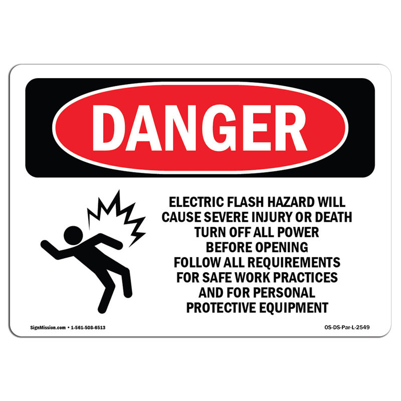 Danger Sign, 12" H x 18" W x 0.1" D