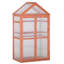Garden Cold Frame Polycarbonate Greenhouse with Adjustable Shelves, Double Doors, Openable Top Covers, Grow House for Flower Vegetable Plants, 80 x 47 x 138cm, Orange