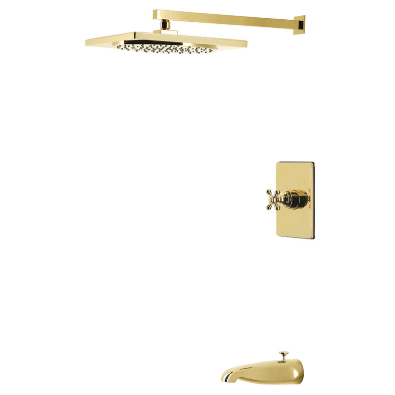 Kingston Brass Metropolitan Single-Handle Pressure Balanced Tub and Shower Faucet, Polished Brass