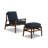 Mid Century Solid Wood Lounge Chair & Ottoman-121466850