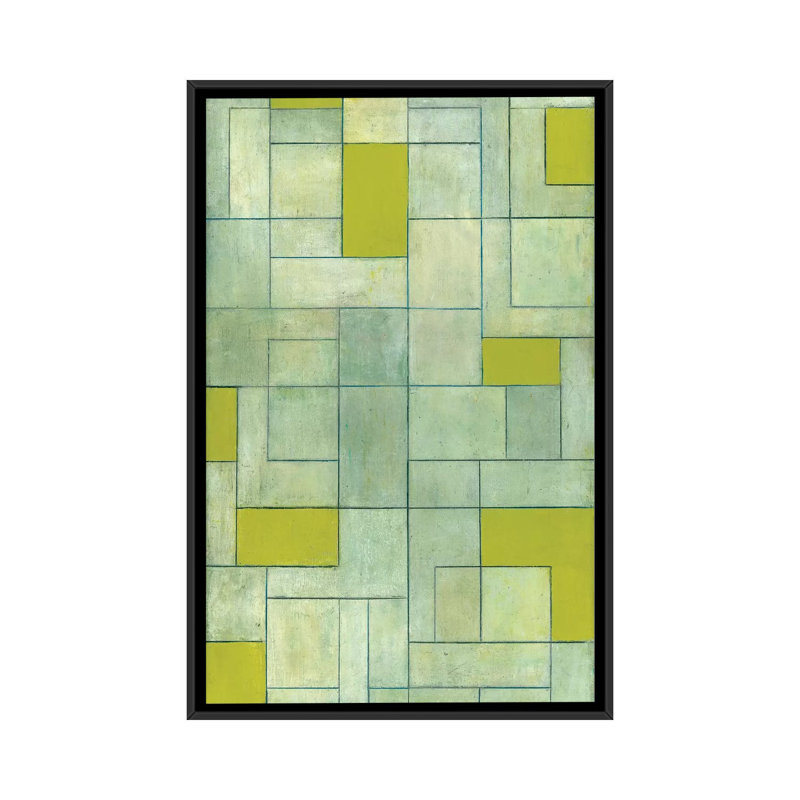 Grey Matters Green by Stephen Cimini - Painting on Canvas, 152.5 cm H x 101.5 cm W, Black Framed