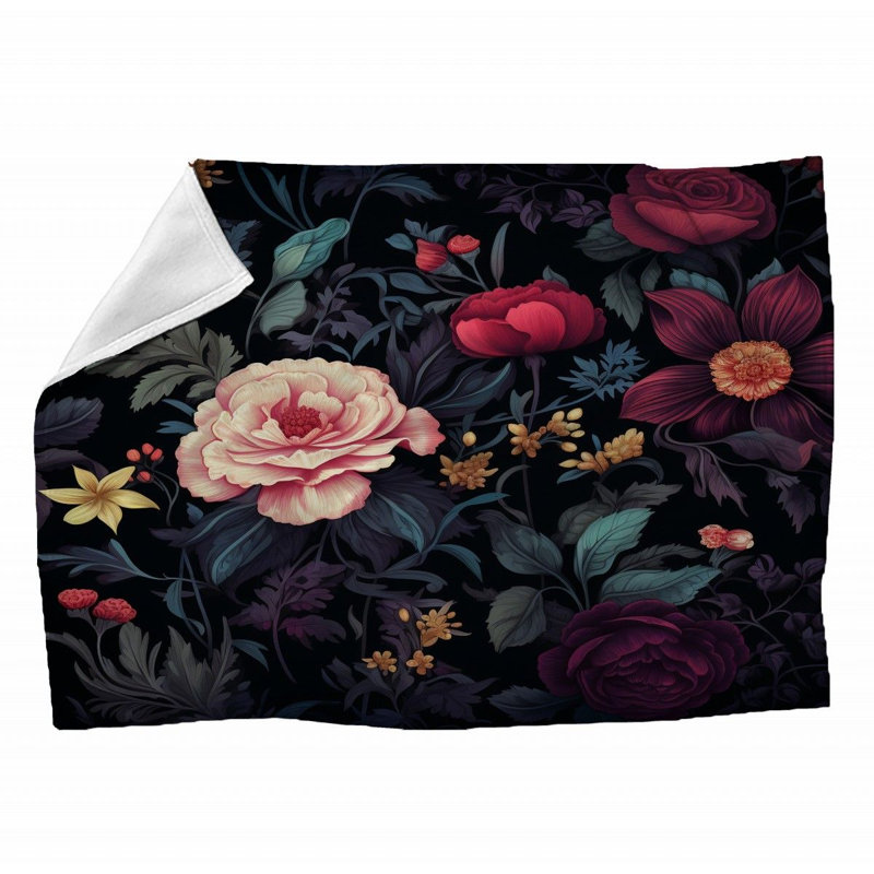 Machine Printed Throw Blanket, Abstract, 80" L x 60" W, Multicolor Black