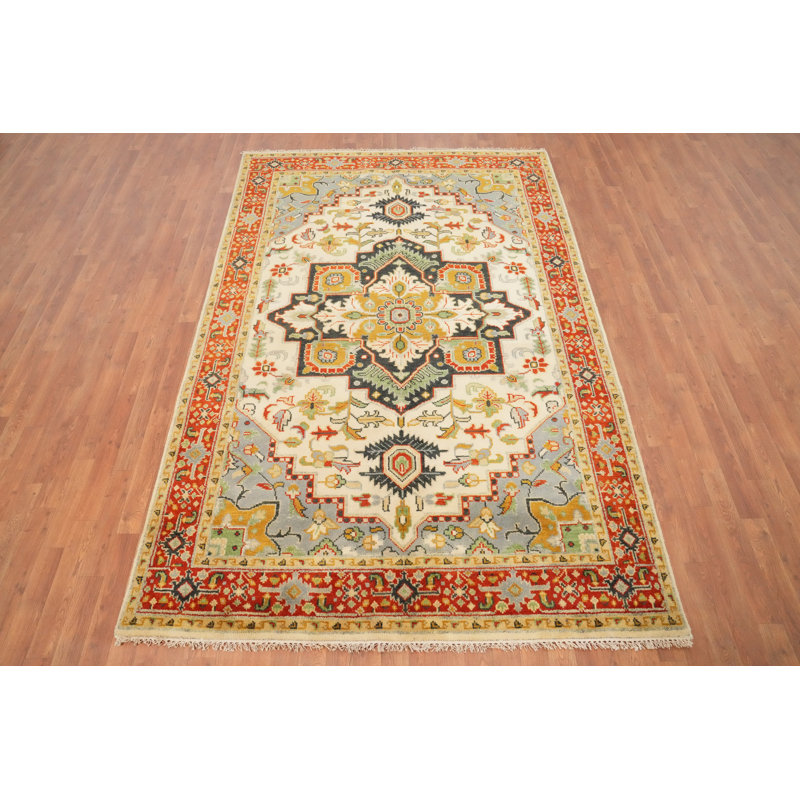 Tapis indien en laine fait à la main Oushak 6 x 9