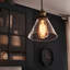 Industrial Pendant Light with Glass Shade Brass Fittings Smokey Grey Clear or Gold-516259915