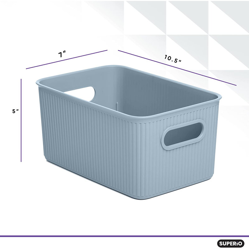 Paniers de rangement en plastique, 6, Blanc