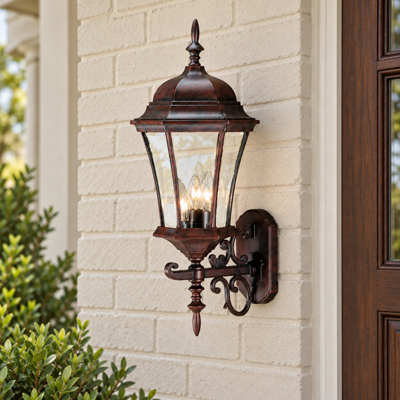 Francesca Lane Metal Wall Light, Burled Walnut
