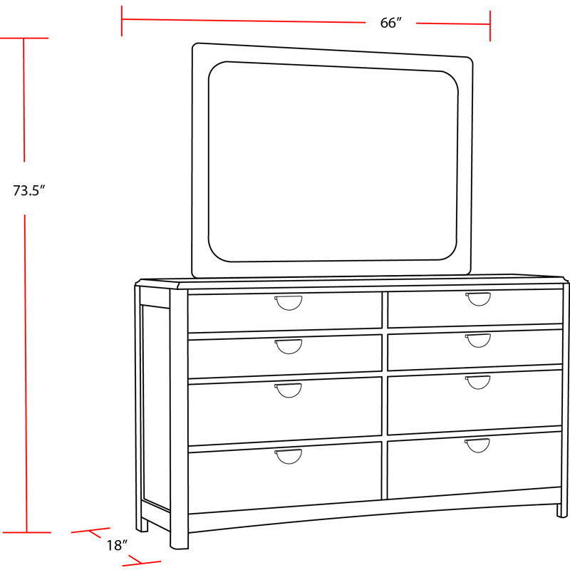 Pula 66'' W 8 - Drawer Dresser