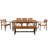 Outdoor Wood Dining Set For 7-8 Person, Outdoor Dining Furniture With Removable Cushions, Ergonomic Chairs And Bench, Thicker Table, Nature