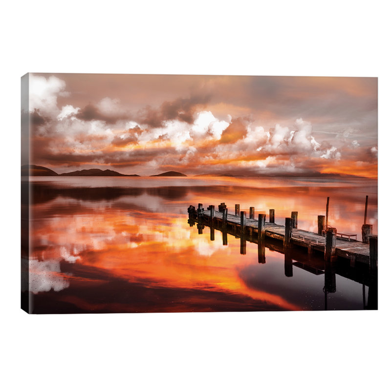 Sunset Pier by Marco Carmassi - Wrapped Canvas Print, 152.5 cm H x 101.5 cm W