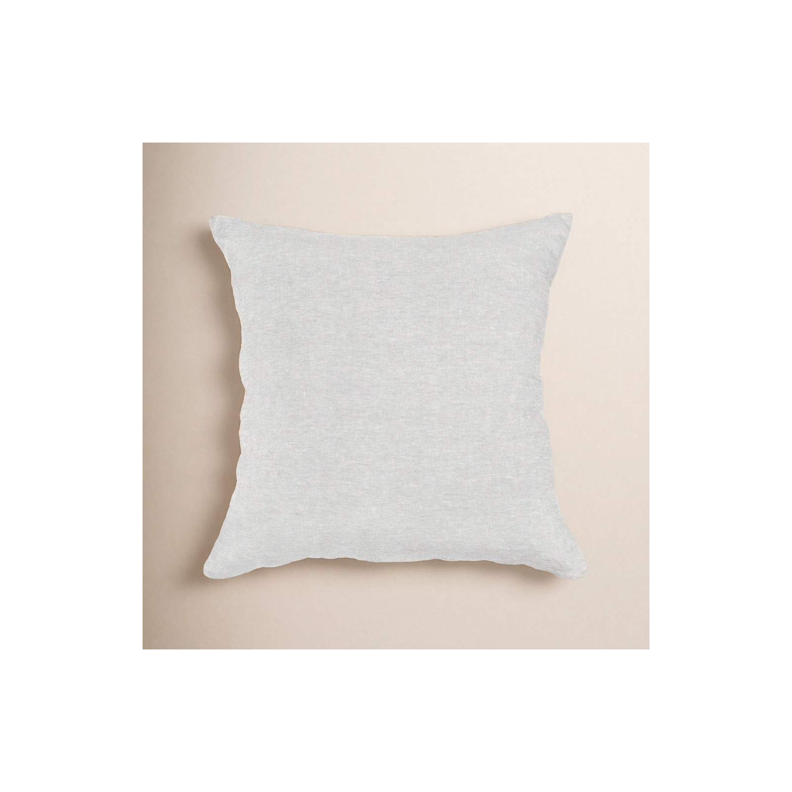 100% French Linen Pillow Sham, Pebble Heather, Square 26", Pillow Cover Only - No Insert