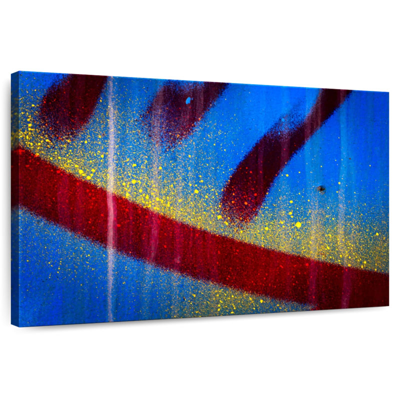 Avery Splashed Blue Abstract I, 30" H x 45" W