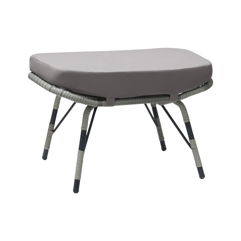Repose-pieds d'extérieur avec coussin Sunbrella® Kluss, Gris, Gris clair
