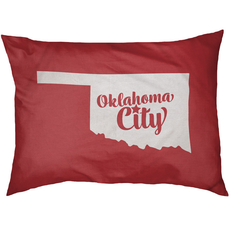 Coussin d’intérieur pour chien oklahoma city oklahoma, Grand (l 50 po x P 40 po x H 7 po), Rouge