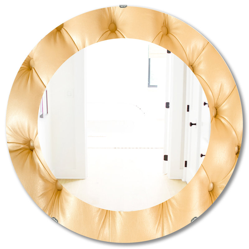 Miroir mural en cuir, H 31,5 po x l po