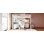Lit mezzanine double avec commode, bureau et bande lumineuse