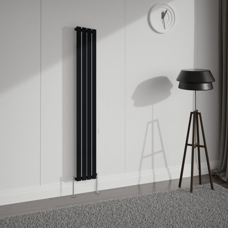 Shonnard Vertical Single Flat Panel Radiator, Normal Black, 180cm H x 27.2cm W