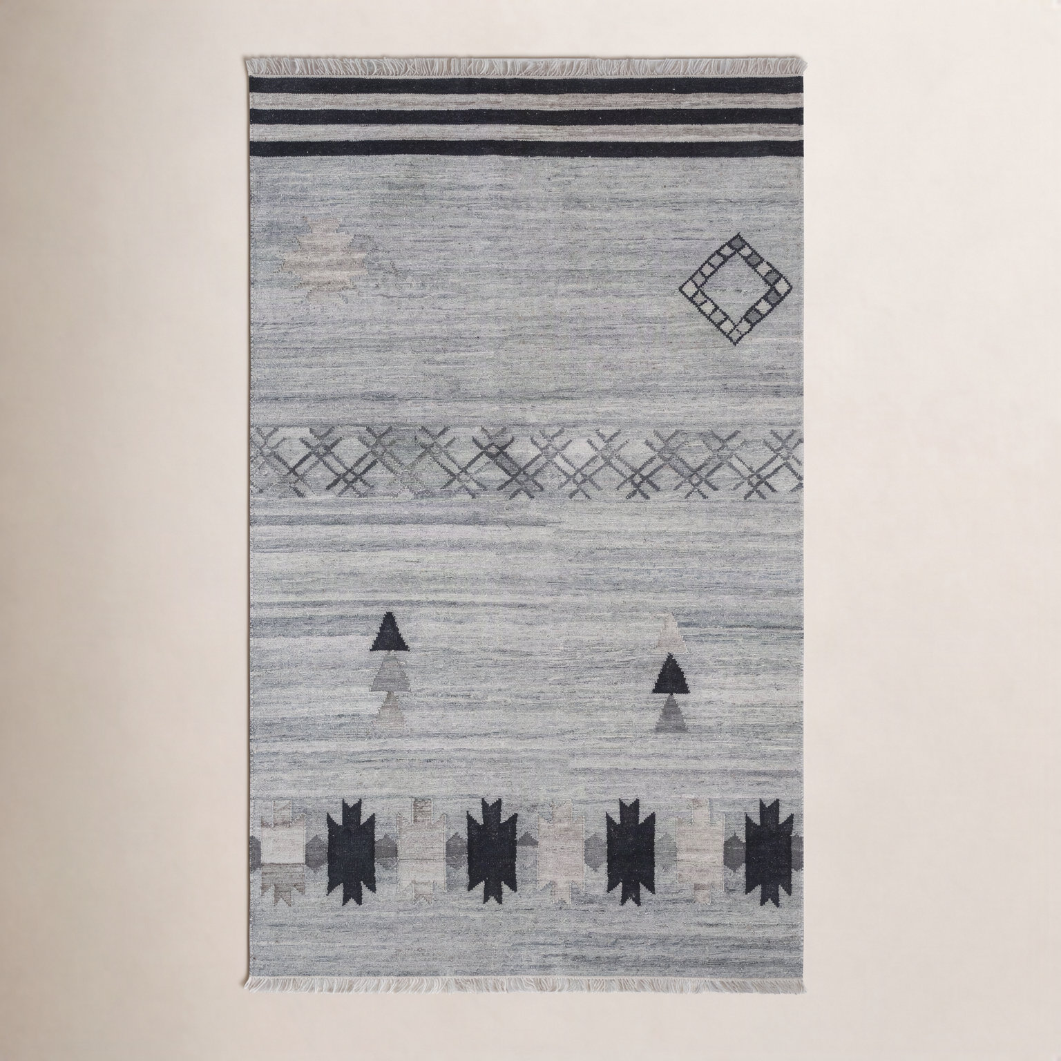 Elly Ancient Moroc Flatweave Geometric Rug, Rectangle 8' x 10'