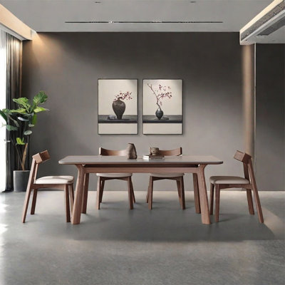 Rectangular rock plate dining table sets