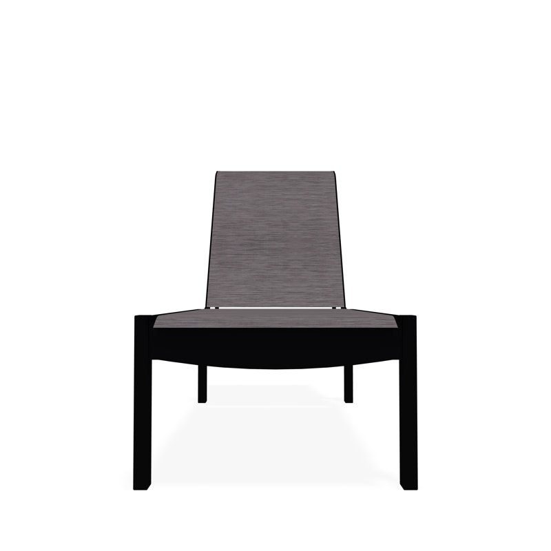 Chaise longue sans accoudoirs empilable en polymère avec accoudoirs Leeward, Noir, Fossile