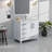 White Bath Vanity 36 In. W X 22 In. D, Right Offset And Carrara Marble Top-117978892