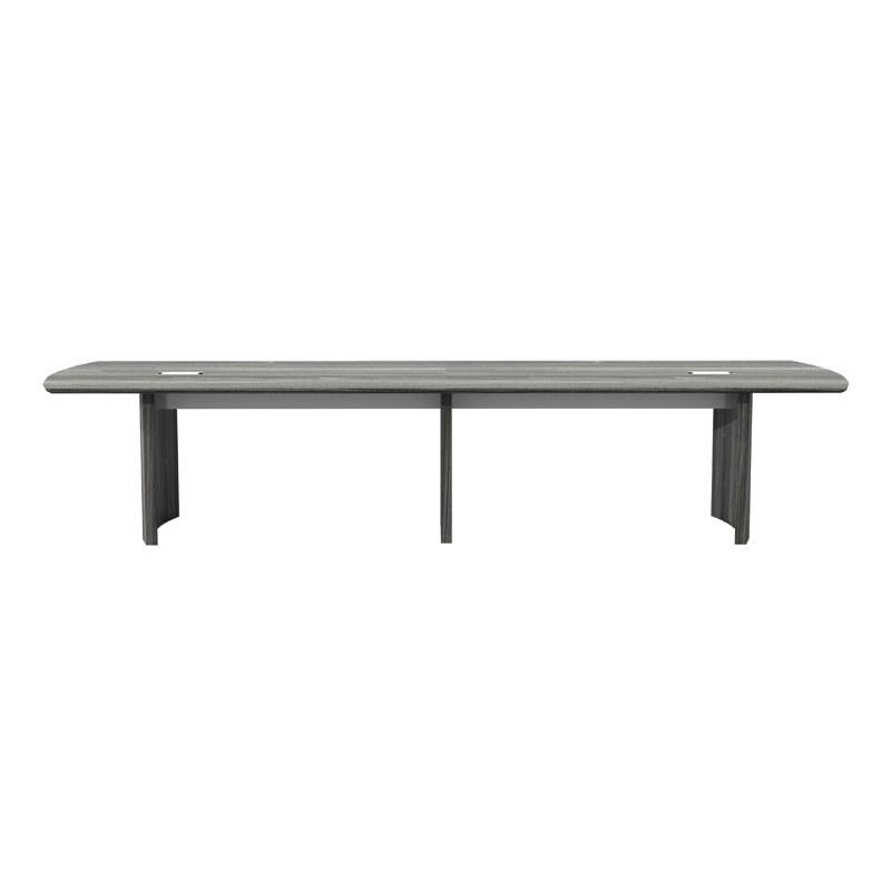 Table de réunion à bout courbé Medina, H 29,5 po x L 144 po x l 48 po, Acier gris