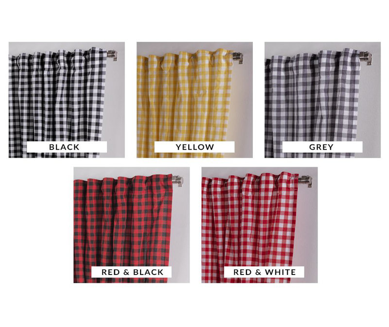 Rideau en polyester , Gris / blanc, L 36 po x H 63 po