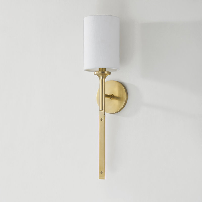 Brewster 1 Light Wall Sconce, Aged Brass