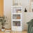 Durable Metal Display Storage Cabinet with Flip-up Acrylic Doors and 1 Drawer, Ideal for Organized Living Spaces-197549069-197549071