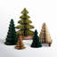 SET OF FIVE PAPER ACCORDIAN CHRISTMAS TREES - ONE EACH