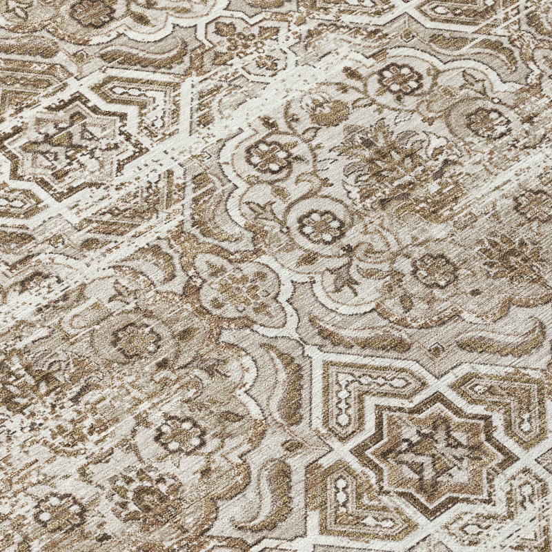 Machine Washable Indoor/Outdoor Chantille ACN2706 Global Rug, Beige, 8' Round