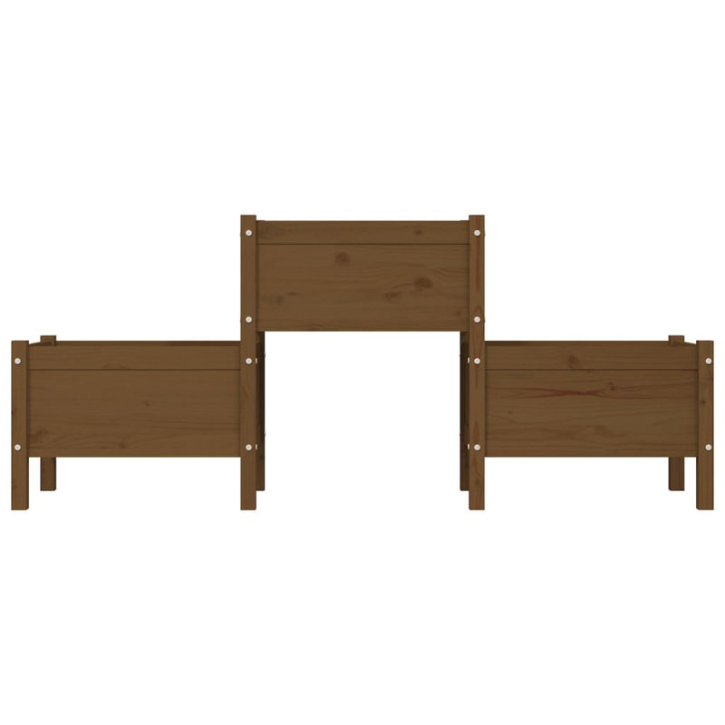 Ebern Designs Planter Black 178.5X44x75 Cm Solid Wood Pine, Brown