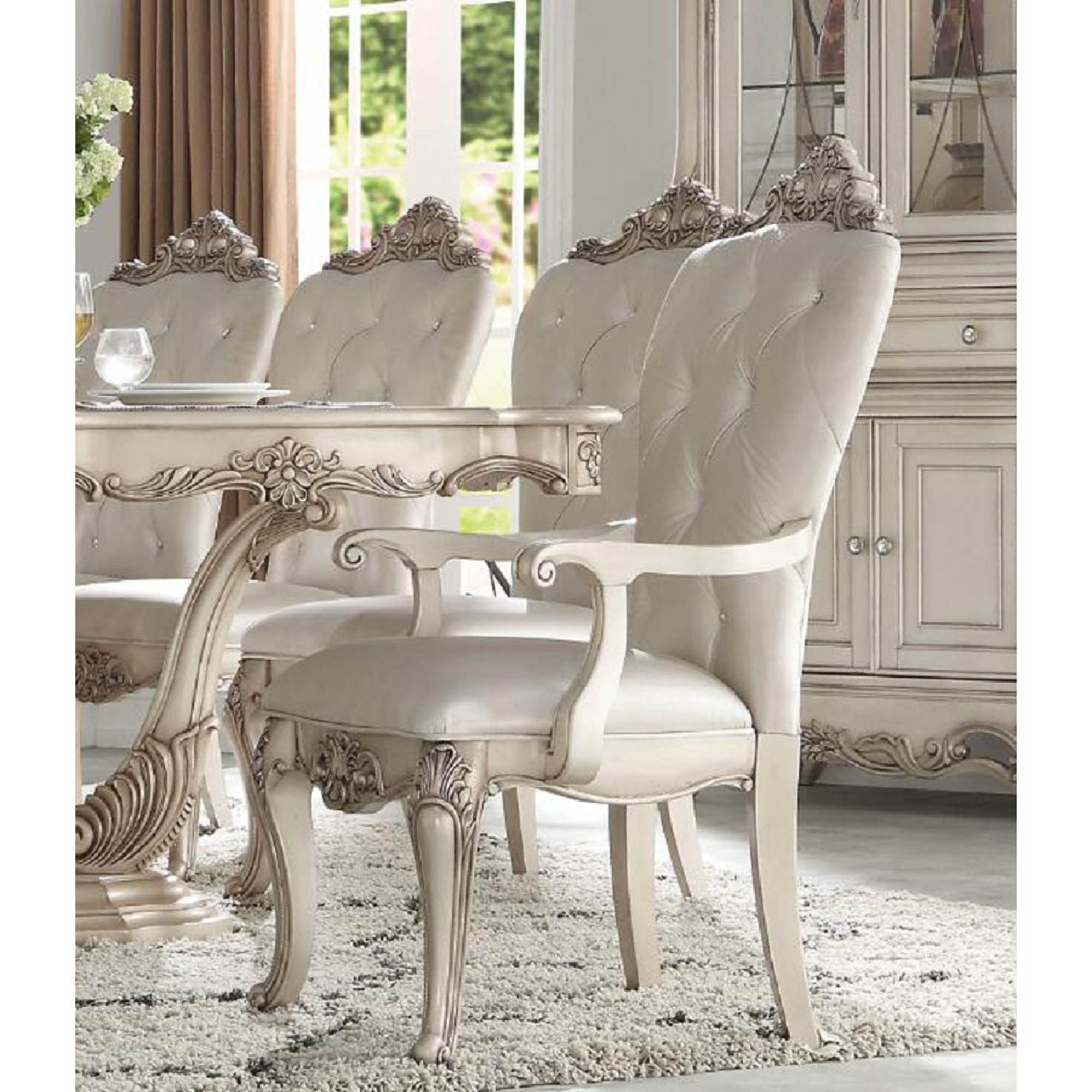 Amity Upholstered King Louis Back Side Chair (Set of 2) Willa Arlo Interiors Frame Color: Silver, Upholstery Color: White