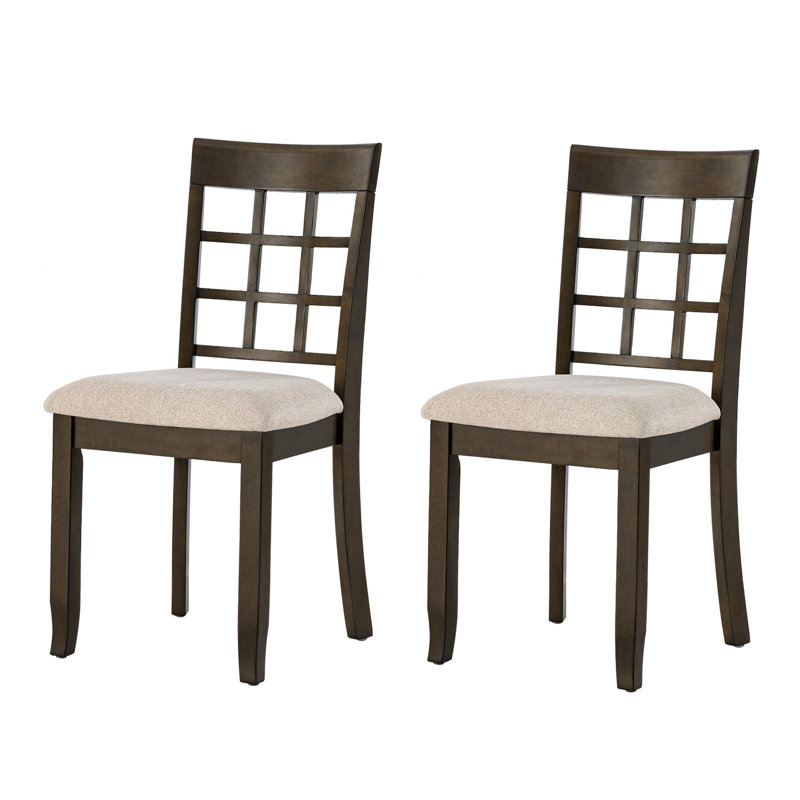 Chaise de salle à manger ergonomique en bois massif Felisa de 17,75 po de largeur, Noyer