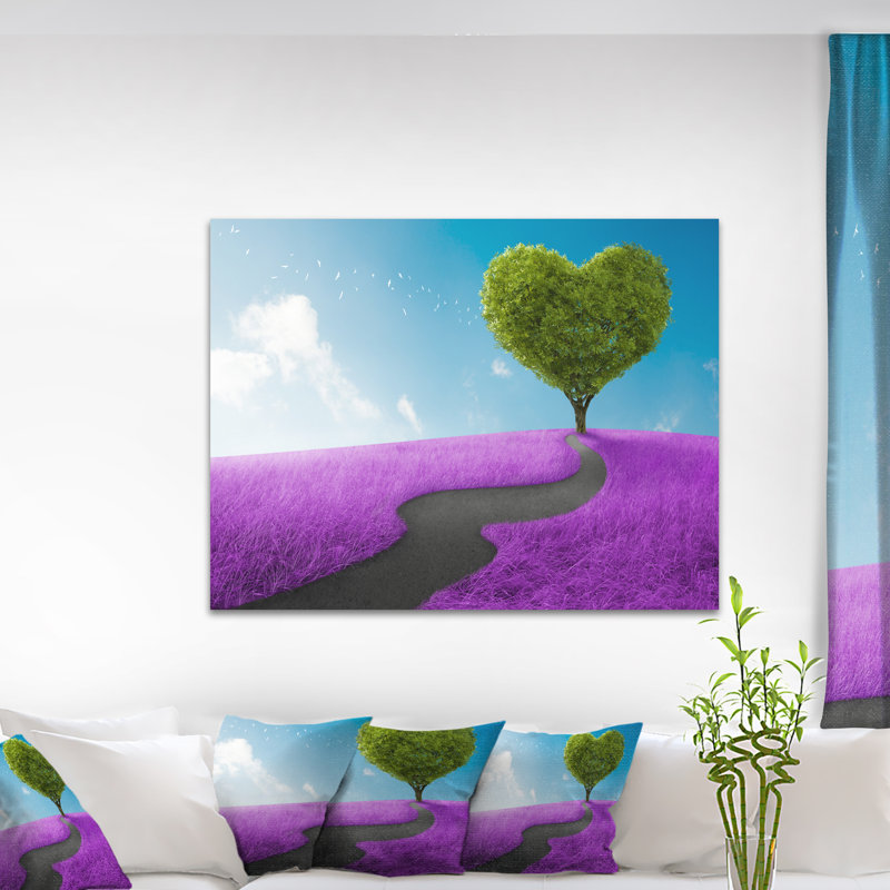 «Heart Tree Abstract», reproduction d'impression, H 30 po x l 40 po x P 1 po, Toile tendue avec châssis