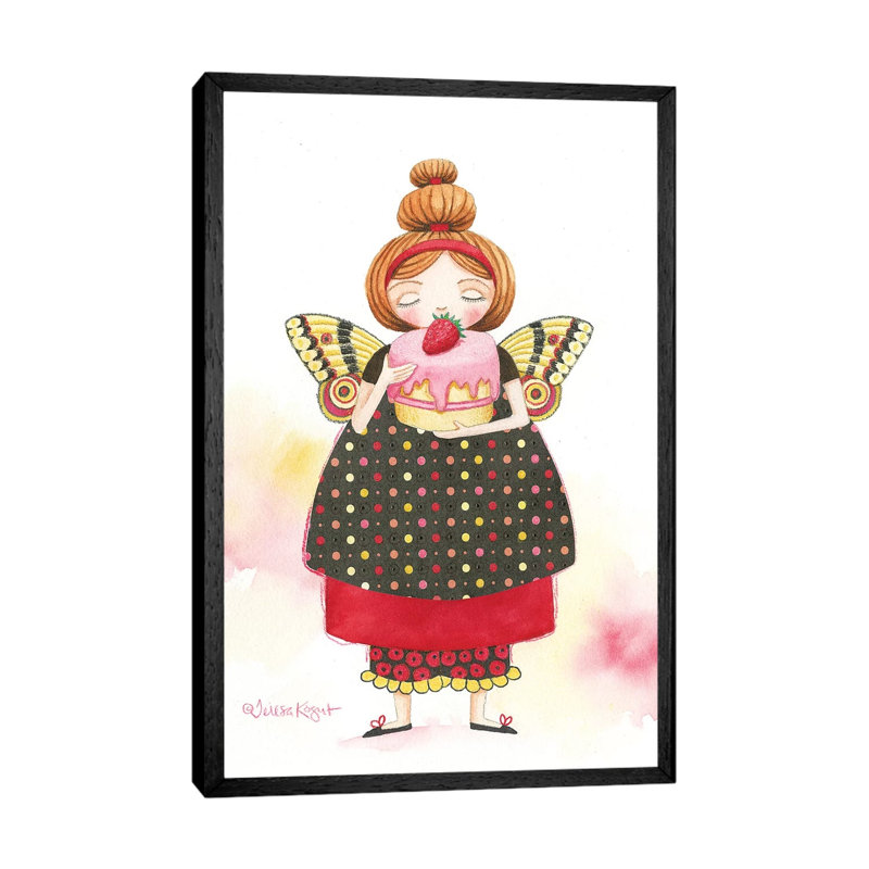 Cake Fairy by Teresa Kogut - Painting on Canvas, Black Floater Framed, 66.04cm H x 45.72cm W x 3.81cm D