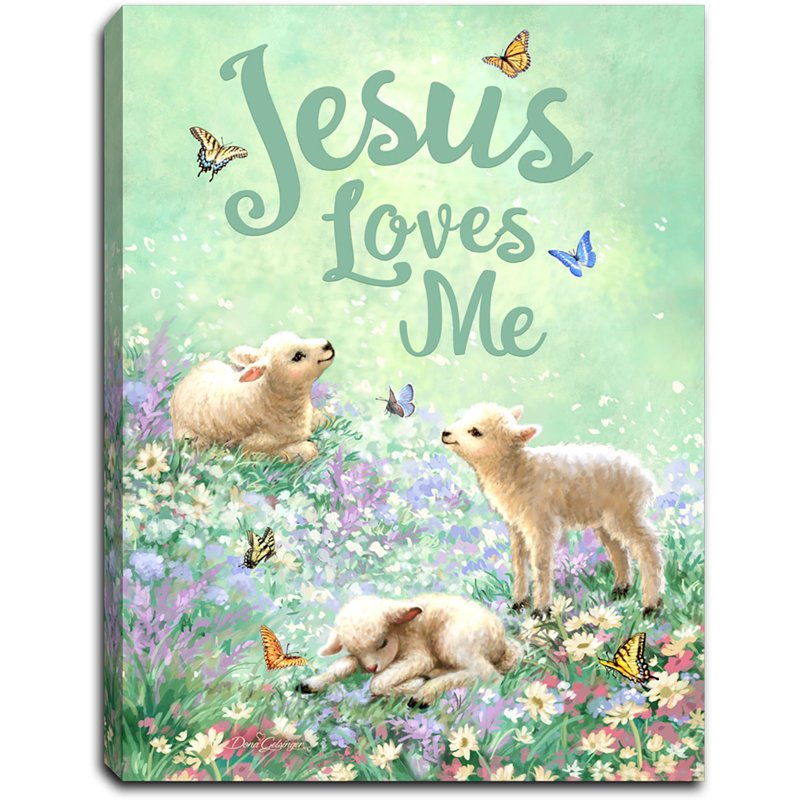 Lieven - Jesus Loves Me 8 x 6 mini-chevalet avec toile de fond éclairée