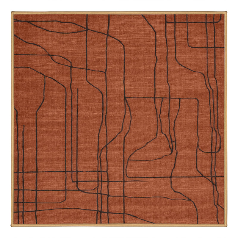 Tapis abstrait lavable à la machine, Carré 8 pi