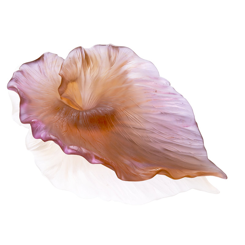 Arum Handmade Crystal Decorative Bowl, Amber/Pink