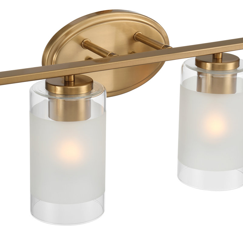 49.25" 6 - Light Dimmable Vanity Light with Glass Shade, Brushed Gold