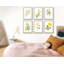 Rose jaune rétro - ensemble de 6 reproductions sans cadre-1961832454