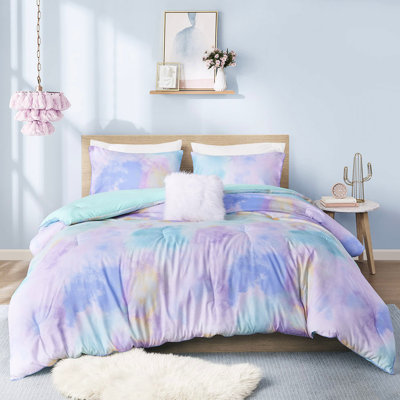 Édredon aquarelle avec taies décoratives Tie Dye avec oreiller carré simple / simple TG